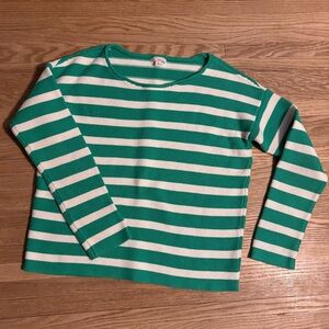 Gap Stripe Wide Boatneck Sweater in New Kelly Green & White Women’s Size Medium